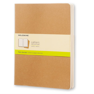 Notepads Set of 3 Extra Large Moleskine Brown Kraft Cover Blank Pages