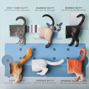 Magnets shaped like Cat Butts in multicolours