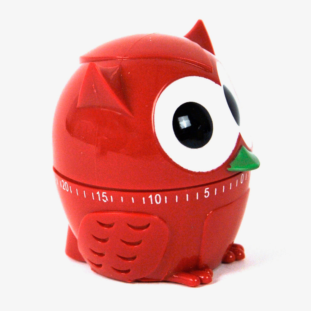 Kitchen timer owl shaped in red