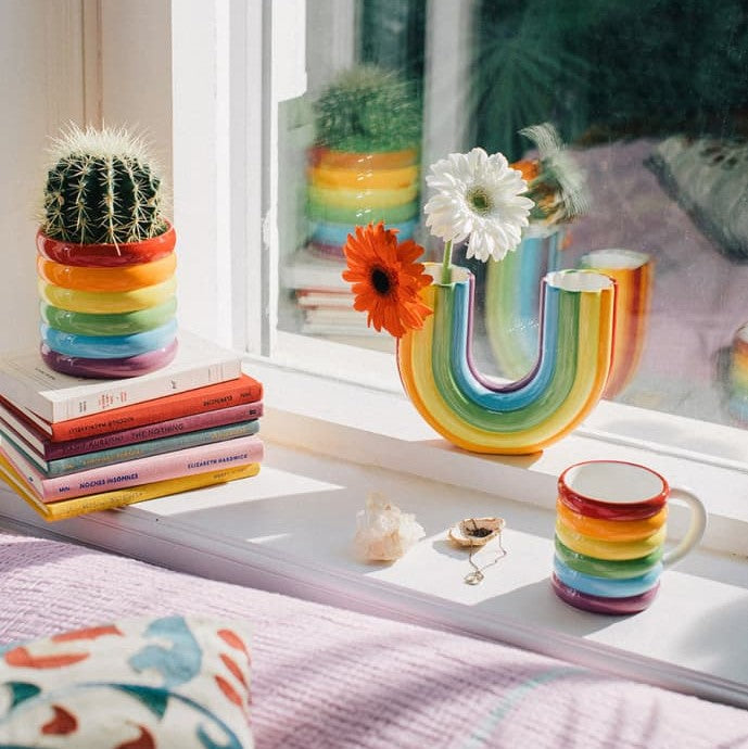 Mug Ceramic Rainbow Multicoloured