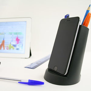 Lean desk tidy in black