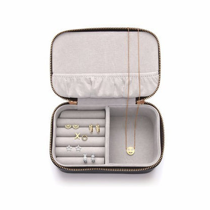 Mini Jewellery Box Faux Leather 'Shine Bright' Iridescent Silver