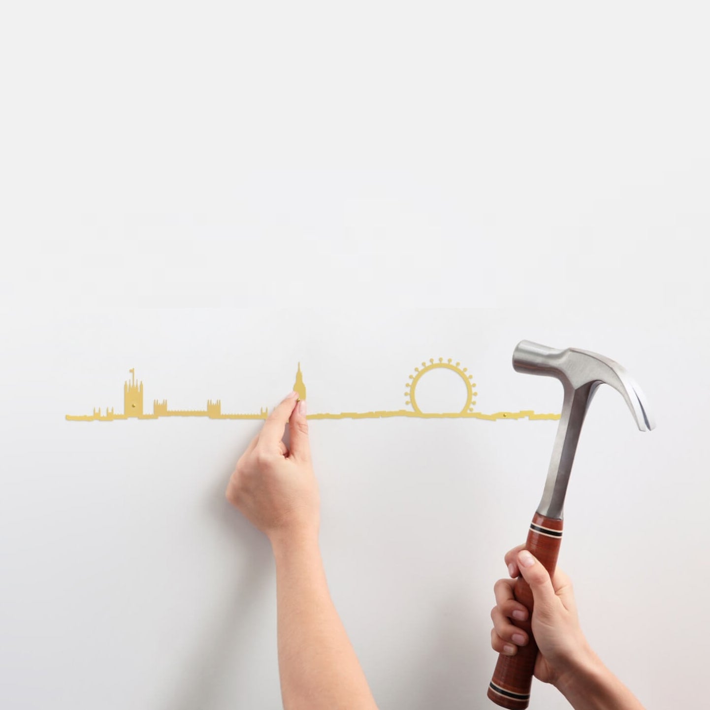 The Line Wall Art Decoration London Skyline in Gold