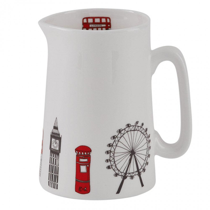 Milk jug with London Skyline souvenir gift in white