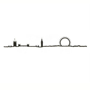 The Line Wall Art Decoration London Skyline in Black Steel