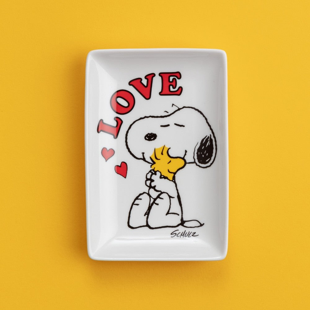 Snoopy Trinket Tray with Peanuts Snoopy Dog 'Love' White
