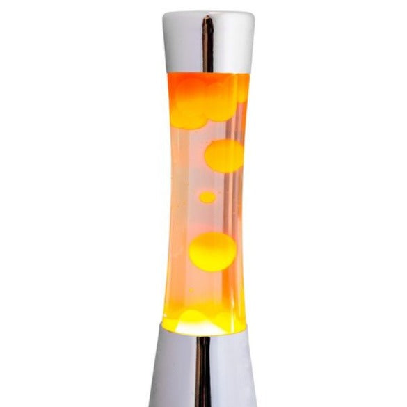 Lava Lamp Orange Yellow Chrome Base