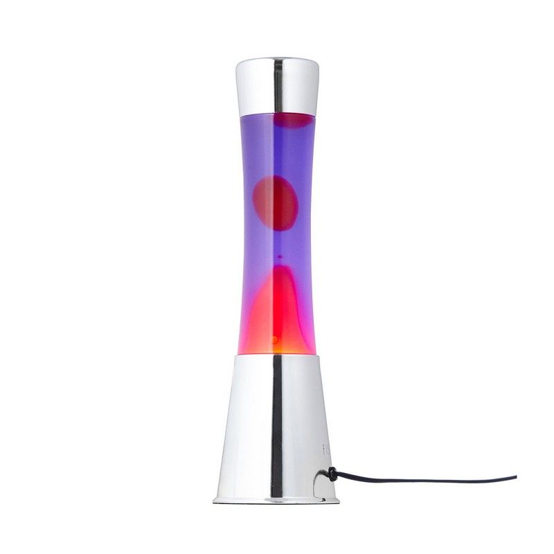 Lava Lamp Purple Red Chrome Base UK Plug