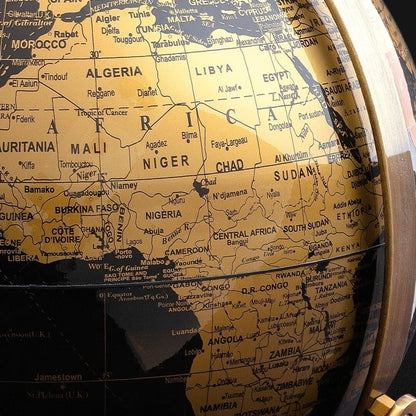 Globe Ornament Desk Double Axis Gold Black