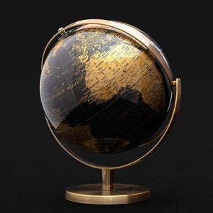 Globe Ornament Desk Double Axis Gold Black