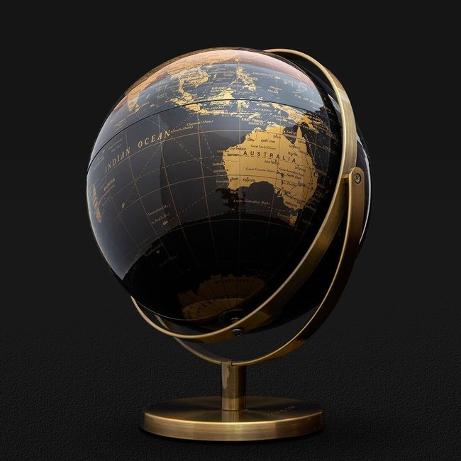 Globe Ornament Desk Double Axis Gold Black