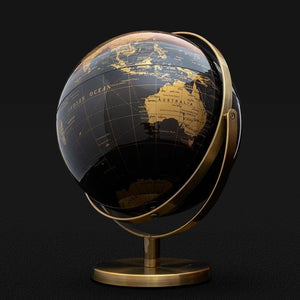 Or Noir Globe Rotatif 20cm / 23cm Anglais Home Office Décoration Style  Européen Lumière Luxe Artisanat Créatif Ornement Globe
