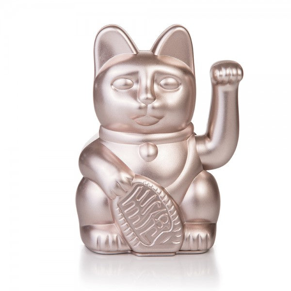 Waving Cat Lucky 'Maneki-Neko' Good Fortune Metallic Rose