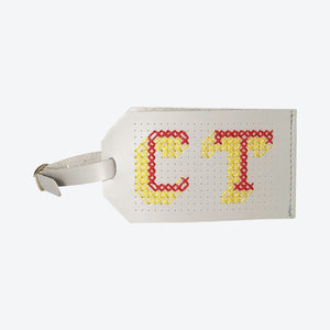 Luggage Tag Stitch Your Own Design Cross Stitch in Light Grey