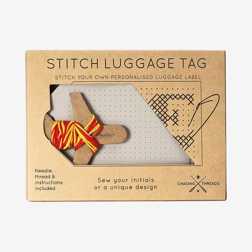 Luggage Tag Stitch Your Own Design Cross Stitch in Light Grey