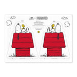 Tea Towel with Peanuts Snoopy Doghouse Cut & Sew DIY craft in white
