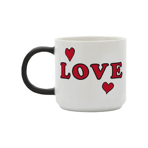 Mug with Snoopy Peanuts Comic 'Love' in white and black