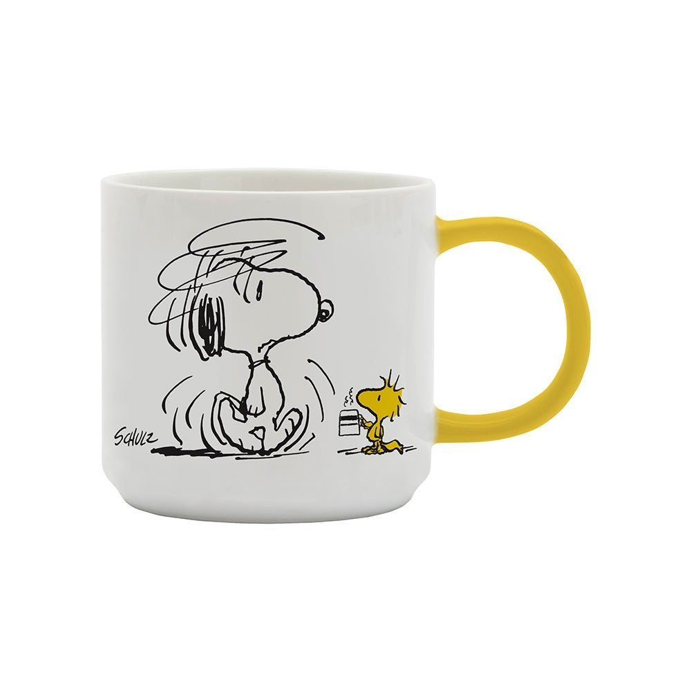 Snoopy Mug with Peanuts Comic Coffee White and Yellow