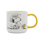 Snoopy Mug with Peanuts Comic Coffee White and Yellow