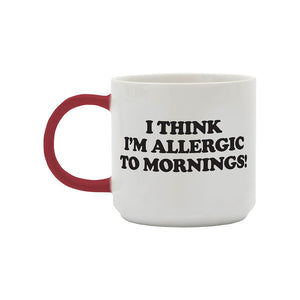 
            
                Load image into Gallery viewer, Mug with Peanuts Snoopy &amp;#39;Allergic to mornings&amp;#39; in white
            
        