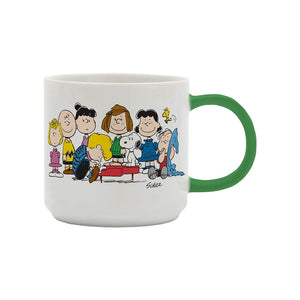 Snoopy Mug with Peanuts Comic 'Gang and House' Green and White
