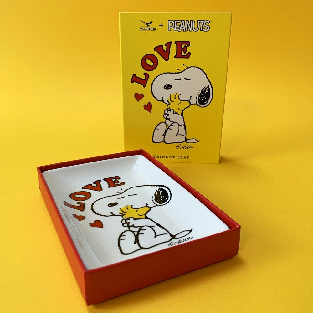 Snoopy Trinket Tray with Peanuts Snoopy Dog 'Love' White – Brand