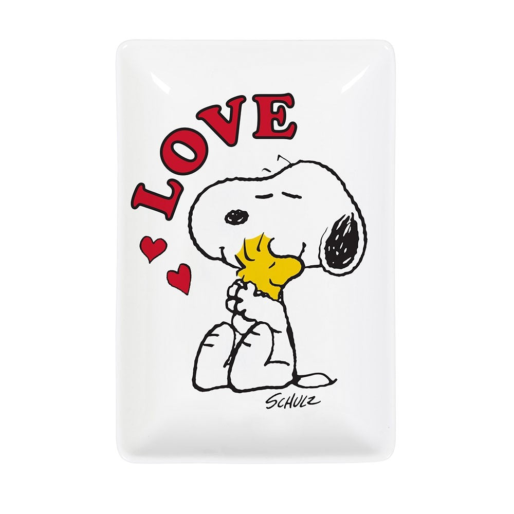 Snoopy Trinket Tray with Peanuts Snoopy Dog 'Love' White