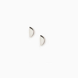 Stud earrings in gift bottle with disc design from solid sterling silver