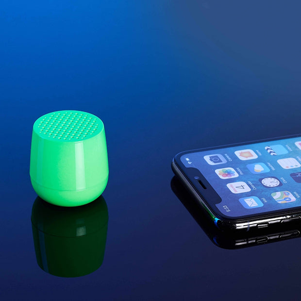 Ultra-portable bluetooth speaker in neon green