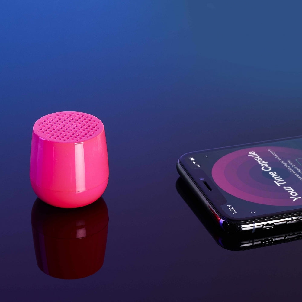 Ultra-portable bluetooth speaker in neon pink