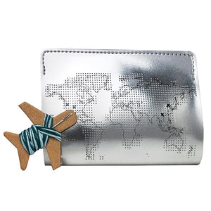 Customisable Passport Cover in Metallic Silver Vegan Leather