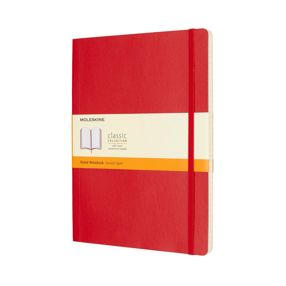 Notebook Classic Large Ruled Soft Cover in Red