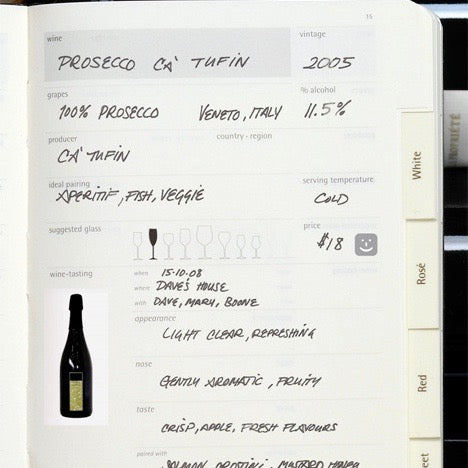 Moleskine Journal for wine recording and personalising in Bordeaux red