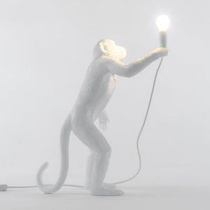 Seletti standing monkey lamp light in white