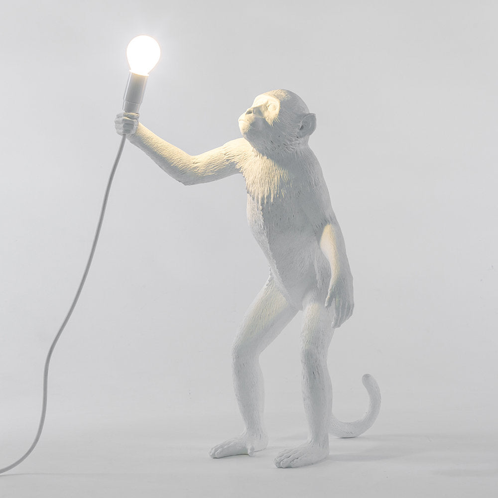 Seletti standing monkey lamp light in white