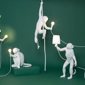 Seletti standing monkey lamp light in white