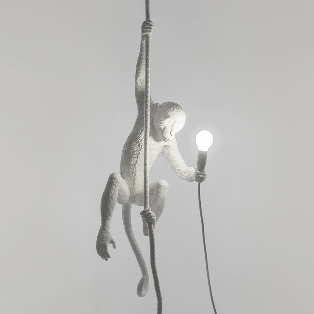 Seletti ceiling monkey light lamp in white