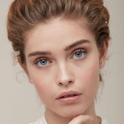 Earrings Pave Set White Cubic Zirconia Moon Silver Plated