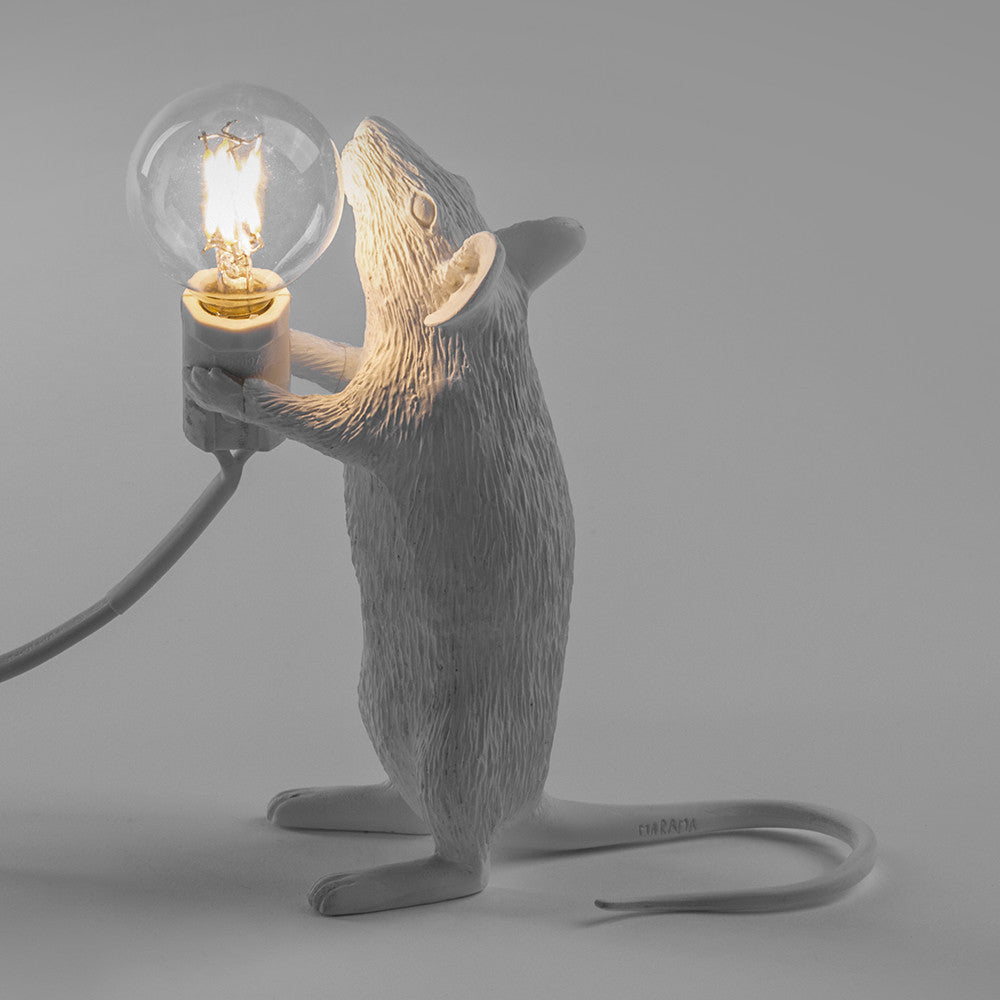 
            
                Load image into Gallery viewer, Lamp Mouse Standing Upright Seletti in White
            
        