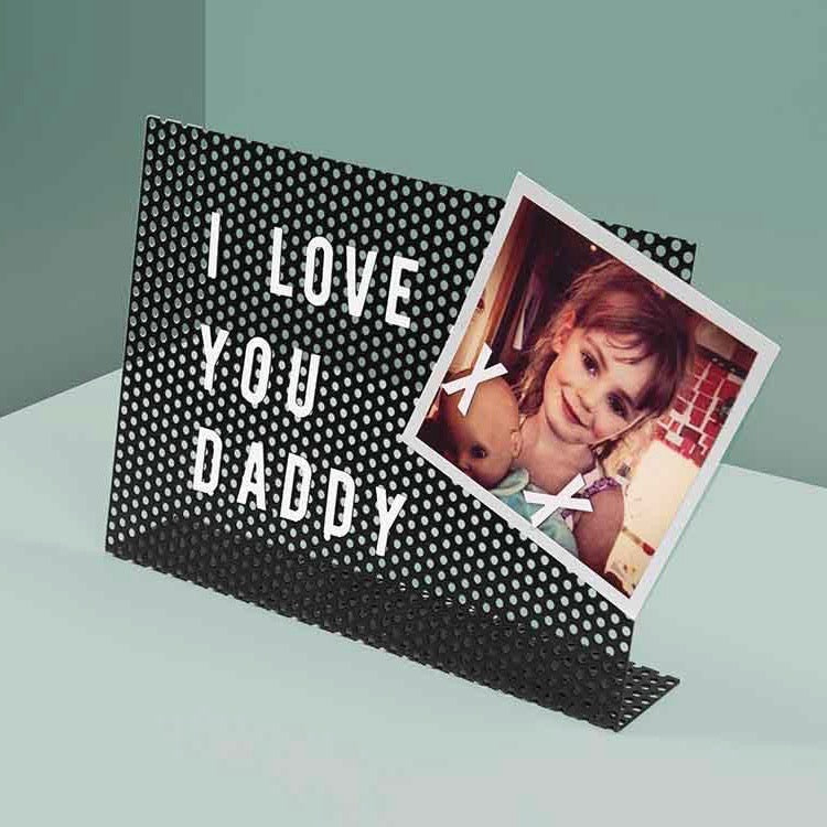 Magnetic desk letter board in black