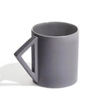 Geometric triangular handle mug 'Agnes' in grey