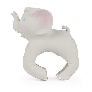 Baby teether toy bracelet Elephant in grey made from natural rubber