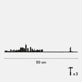 New York City Skyline Wall Art Steel Black 50cm The Line