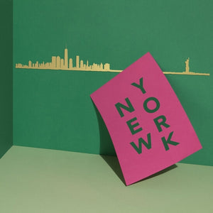The Line Wall Art Decoration New York Skyline in Gold