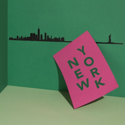 The Line Wall Art Decoration New York Skyline in Black Steel