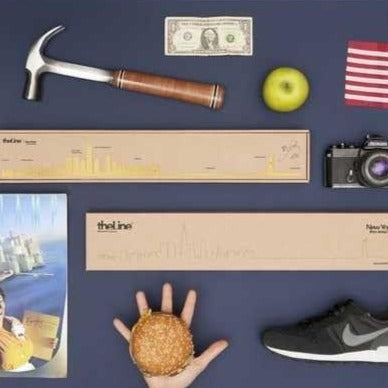 The Line Wall Art Decoration New York Skyline in Gold