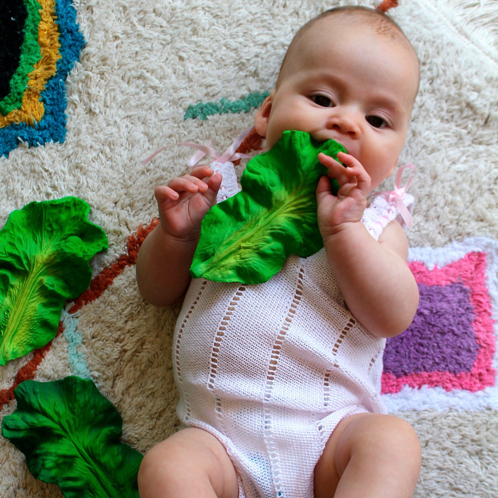 
            
                Load image into Gallery viewer, Baby Teether Toy Rubber Kale Green
            
        