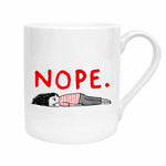 Mug with 'Nope' in white by Gemma Correll