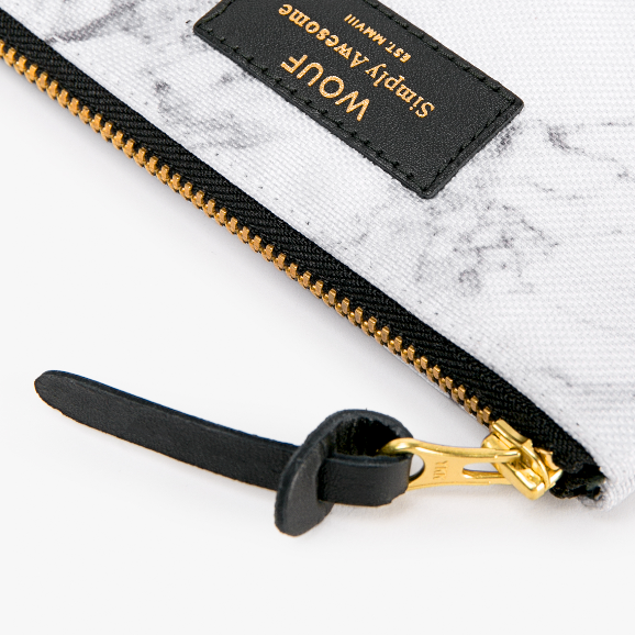 Large White Marble Pouch