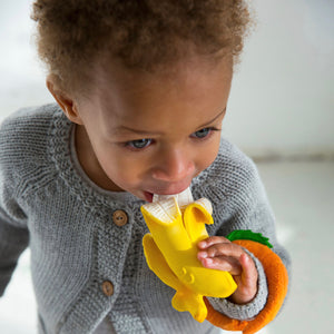 Baby Teether Toy Rubber Banana Yellow